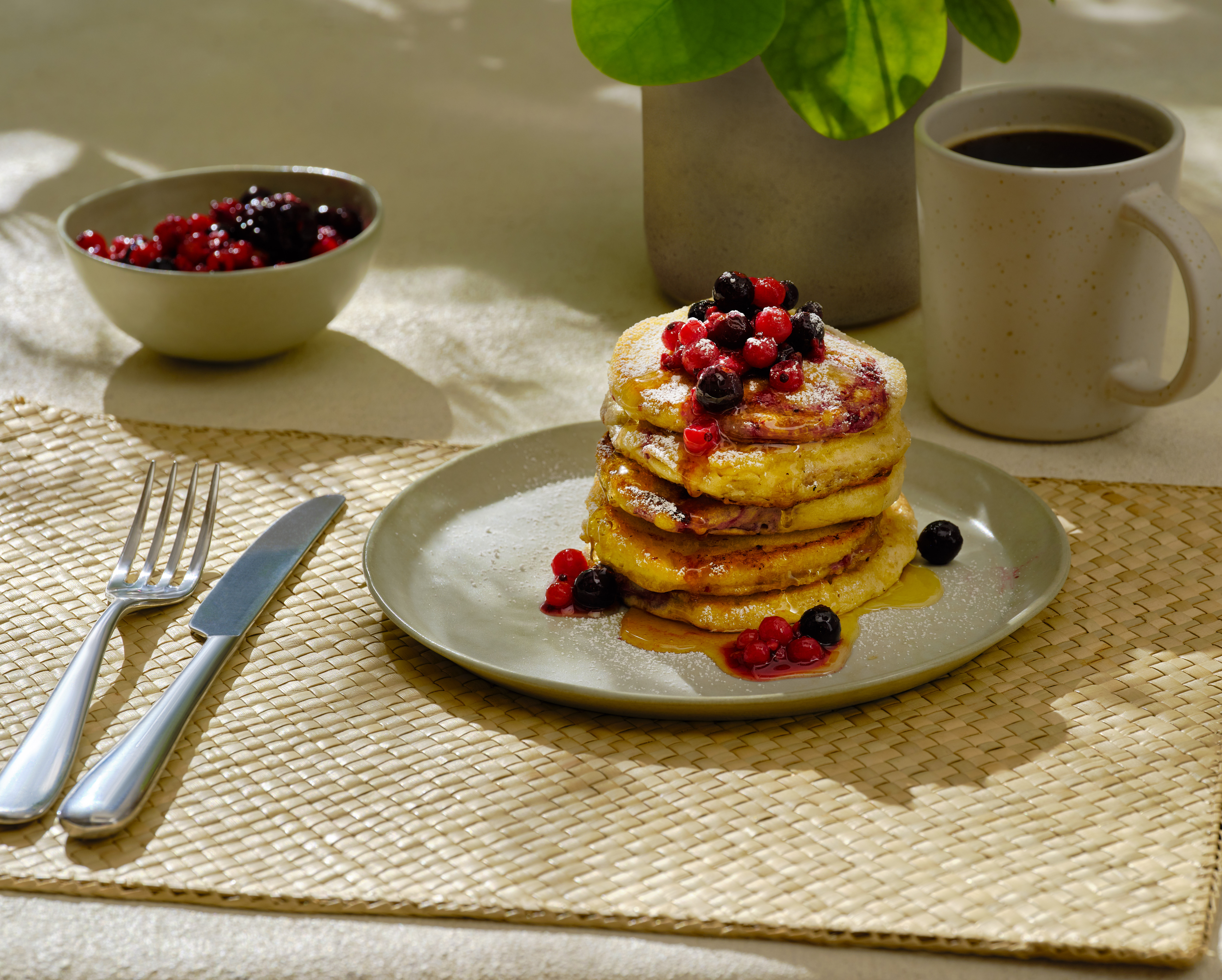 Berry Soy Pancakes Plant-Based Breakfast
